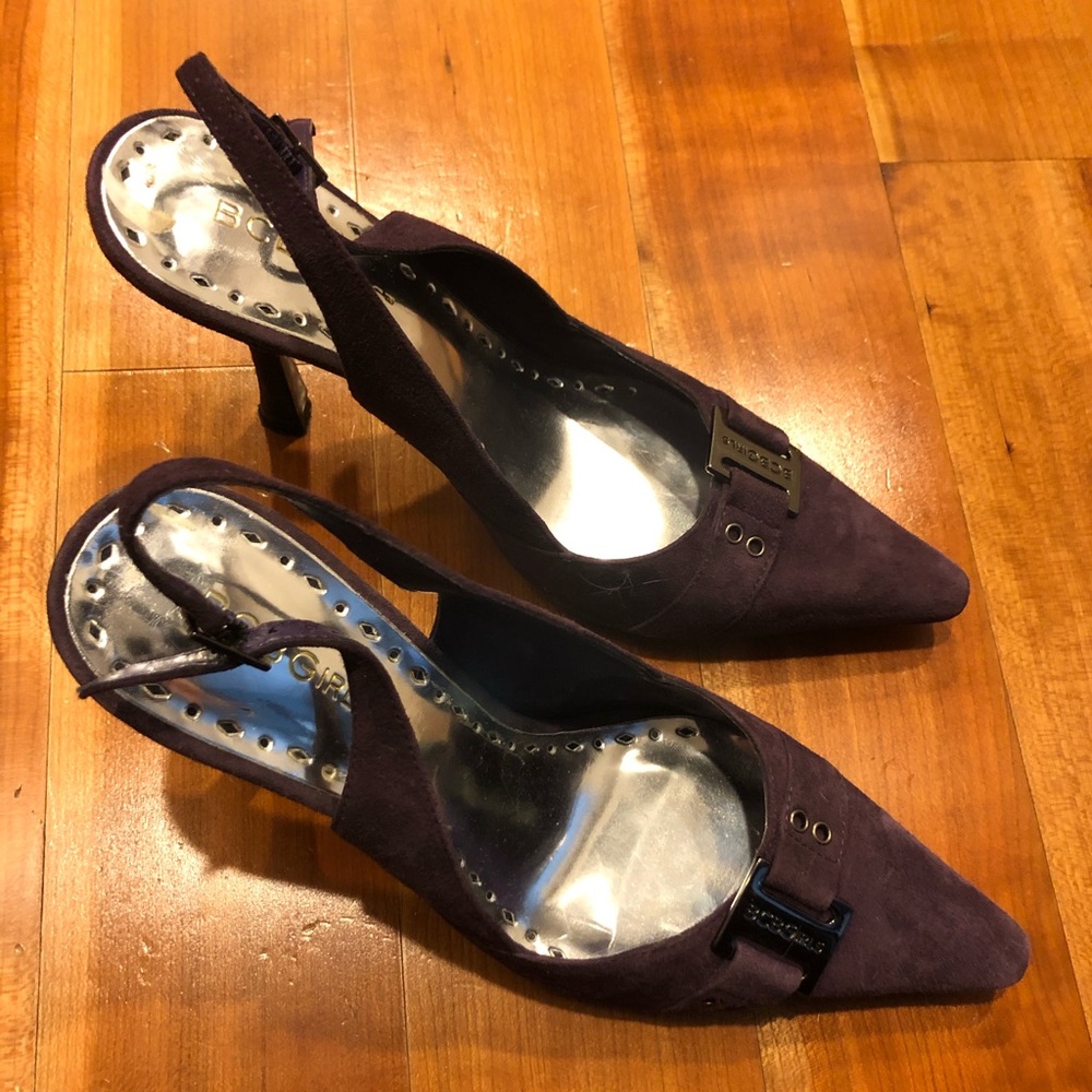 BCBGirls Plum Stiletto Heels w/back strap 6 1/2